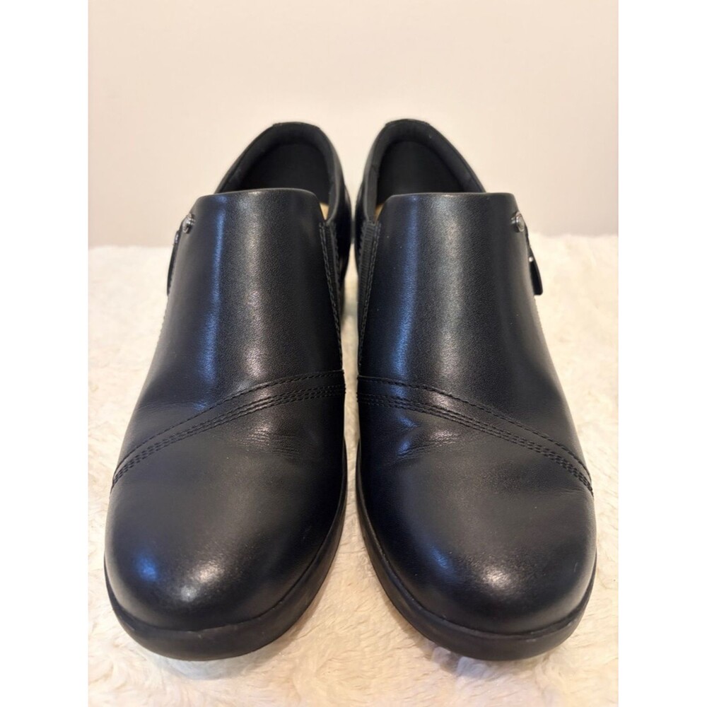 Clarks Collection Ultimate Comfort Black Flats Support Shoes Wedge Work 8.5
